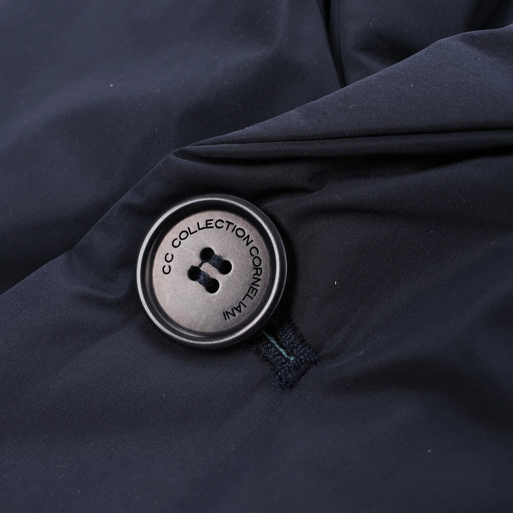 CC Collection Corneliani Puffer Jacket in Navy Blue, Size 50 IT
