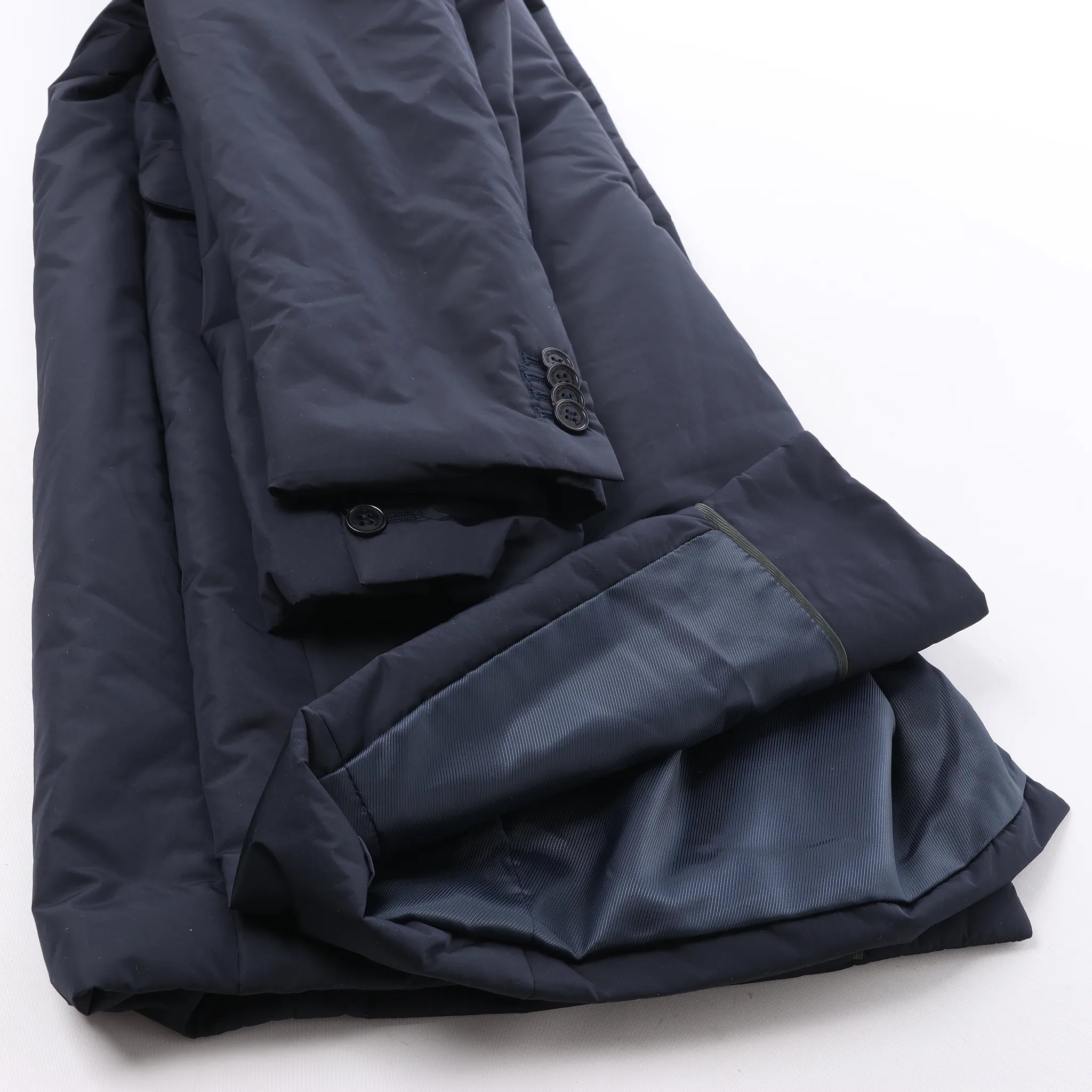 CC Collection Corneliani Puffer Jacket in Navy Blue, Size 50 IT