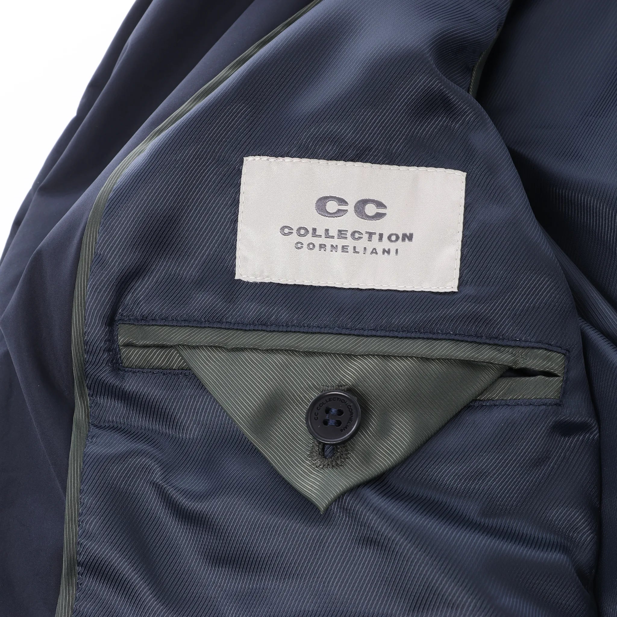 CC Collection Corneliani Puffer Jacket in Navy Blue, Size 50 IT