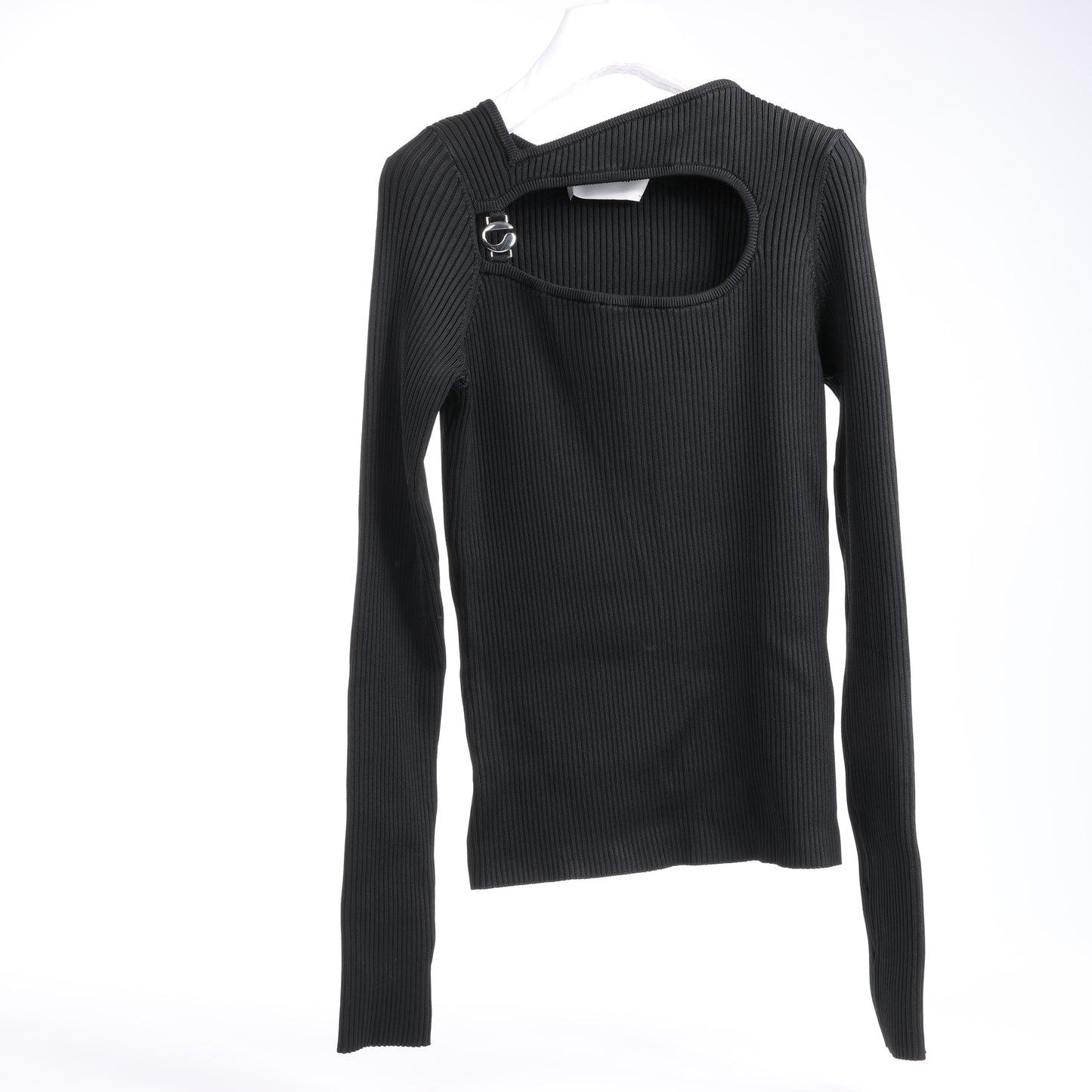 Haut en maille côtelée découpée Coperni, noir, taille L