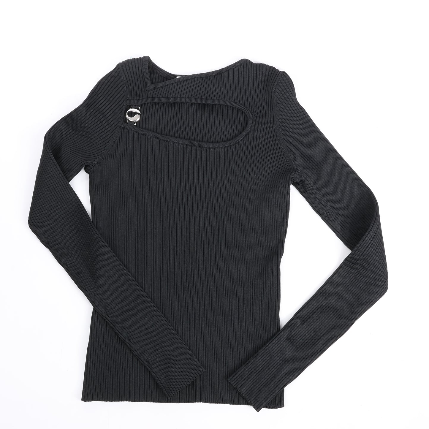 Haut en maille côtelée découpée Coperni, noir, taille L
