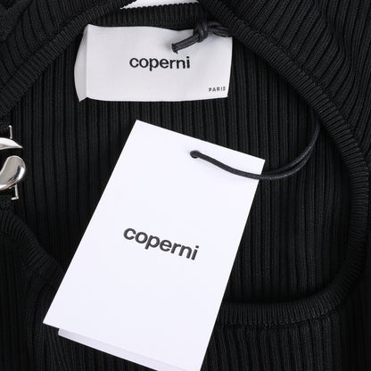 Haut en maille côtelée découpée Coperni, noir, taille L