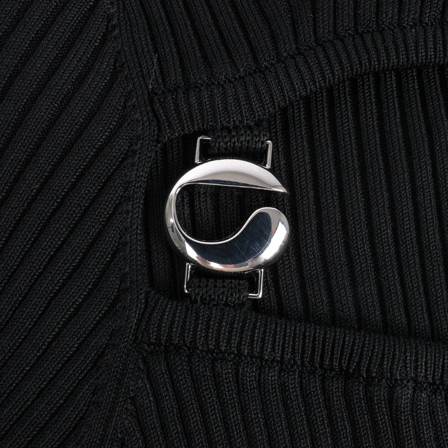 Haut en maille côtelée découpée Coperni, noir, taille L