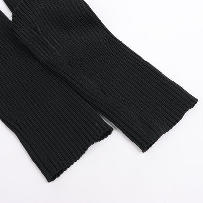 Haut en maille côtelée découpée Coperni, noir, taille L