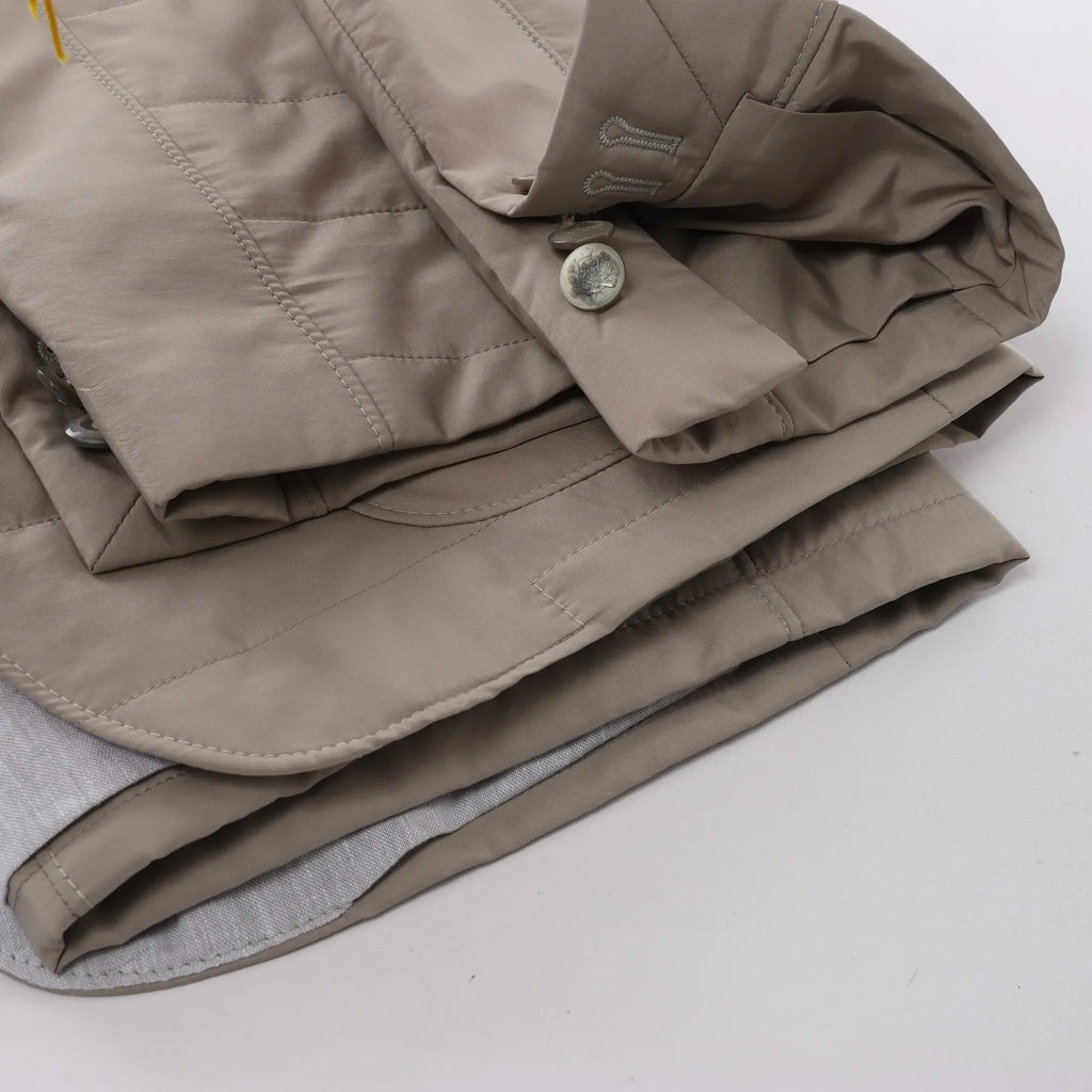 Corneliani Wool Jacket in Beige, Size 48 IT