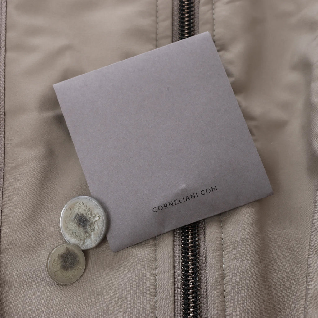Corneliani Wool Jacket in Beige, Size 48 IT