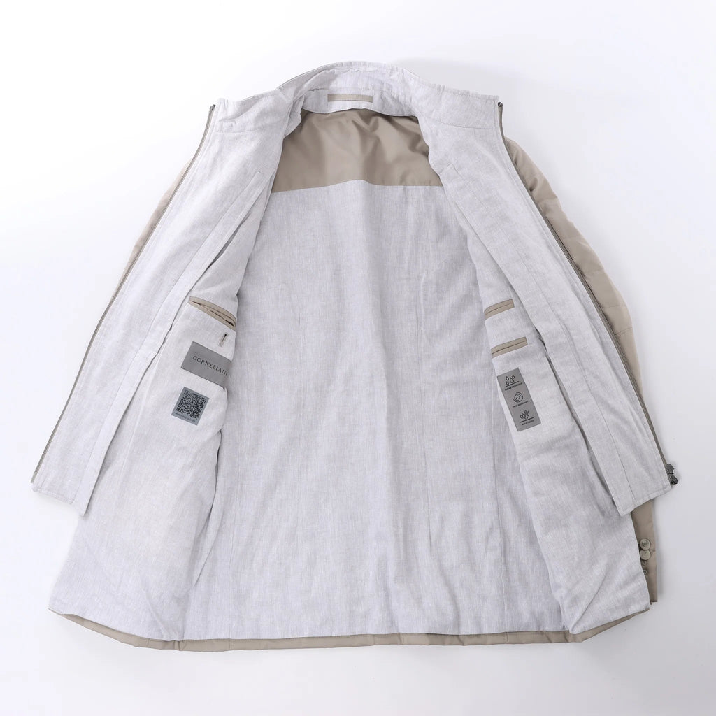 Corneliani Wool Jacket in Beige, Size 48 IT