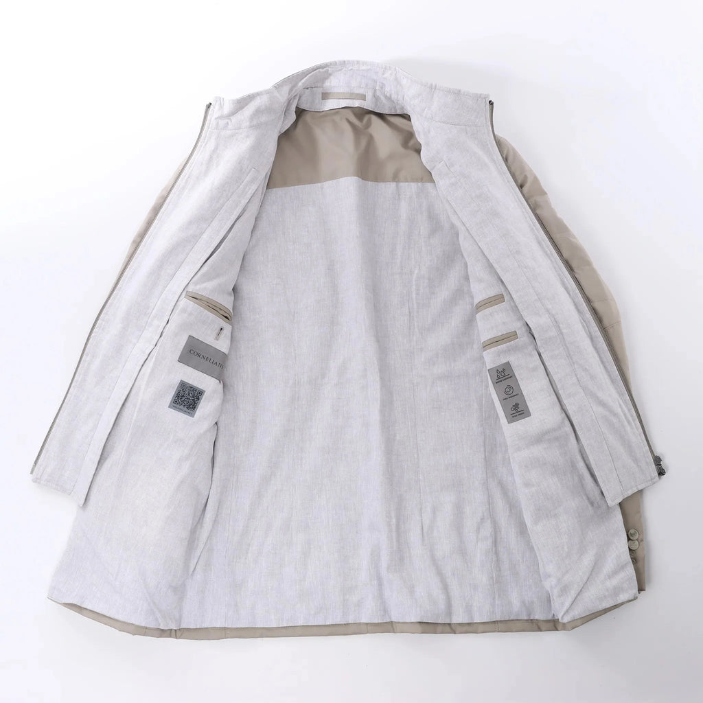 Corneliani Wool Jacket in Beige, Size 48 IT