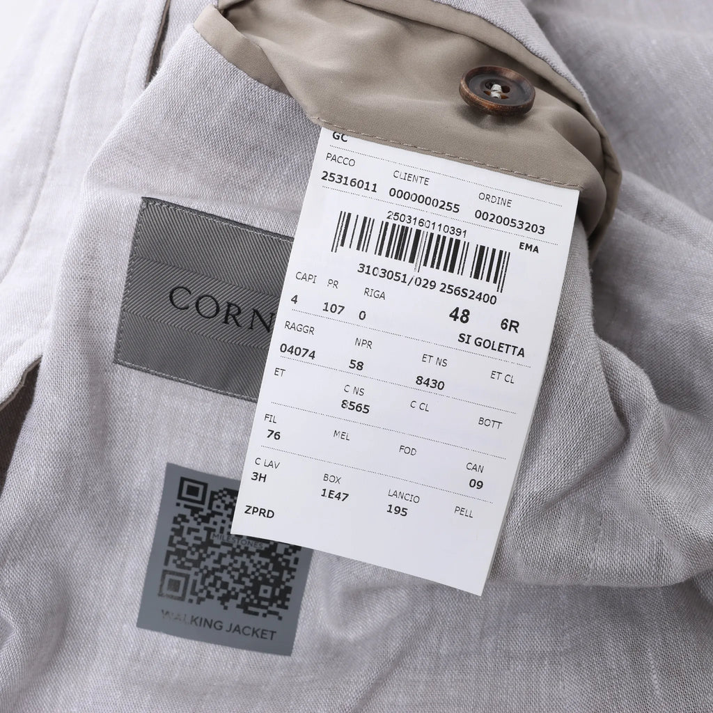 Corneliani Wool Jacket in Beige, Size 48 IT