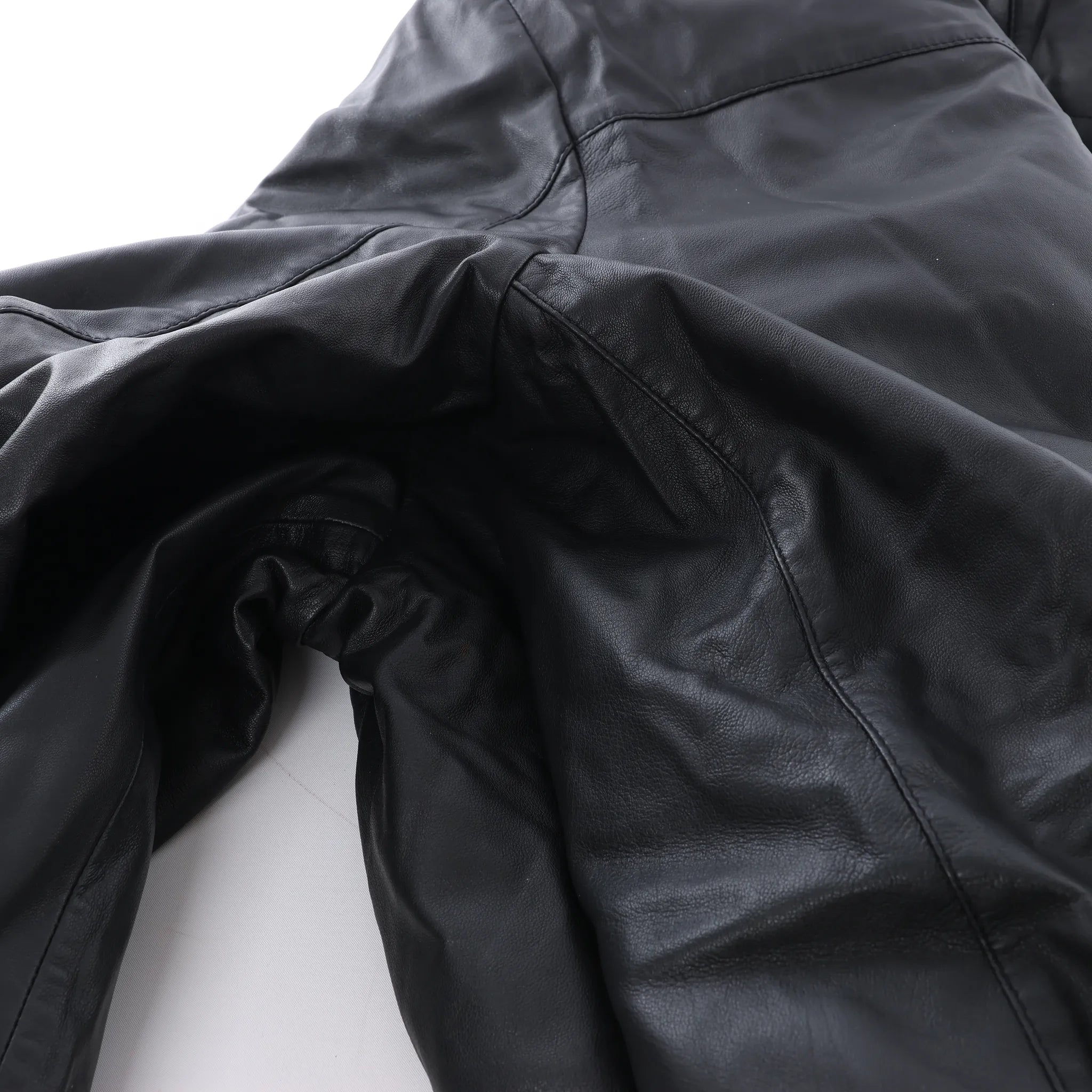 Corneliani Leather Double Side Jacket in Black, Size 50 IT
