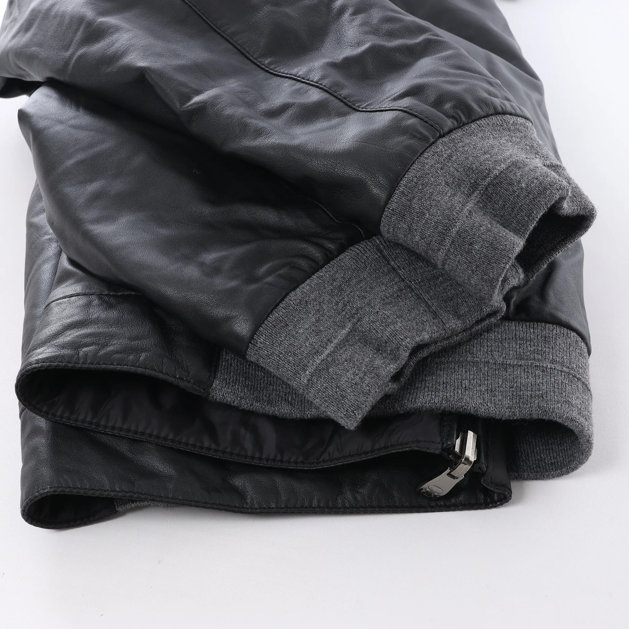Corneliani Leather Double Side Jacket in Black, Size 50 IT