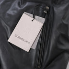 Corneliani Leather Double Side Jacket in Black, Size 50 IT