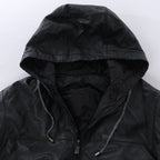 Corneliani Leather Double Side Jacket in Black, Size 50 IT