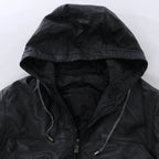 Corneliani Leather Double Side Jacket in Black, Size 50 IT