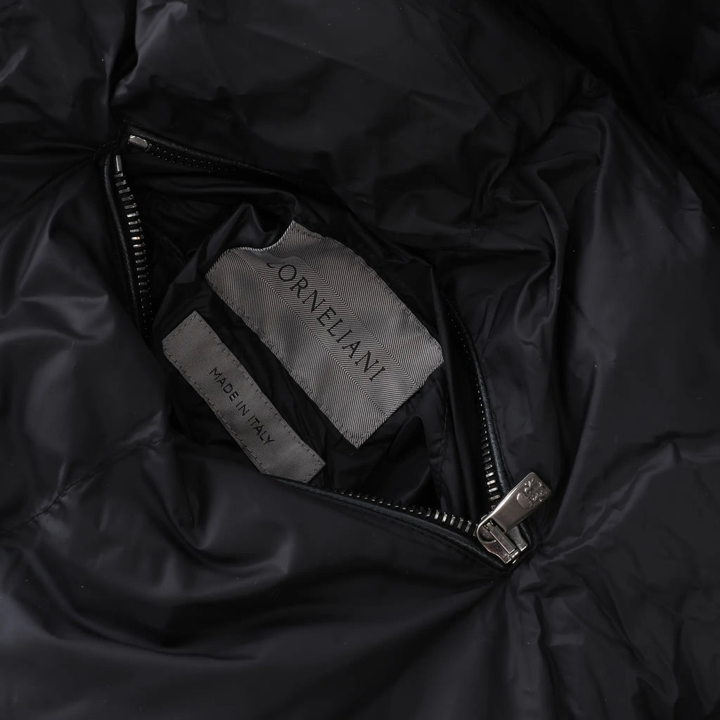 Corneliani Leather Double Side Jacket in Black, Size 50 IT