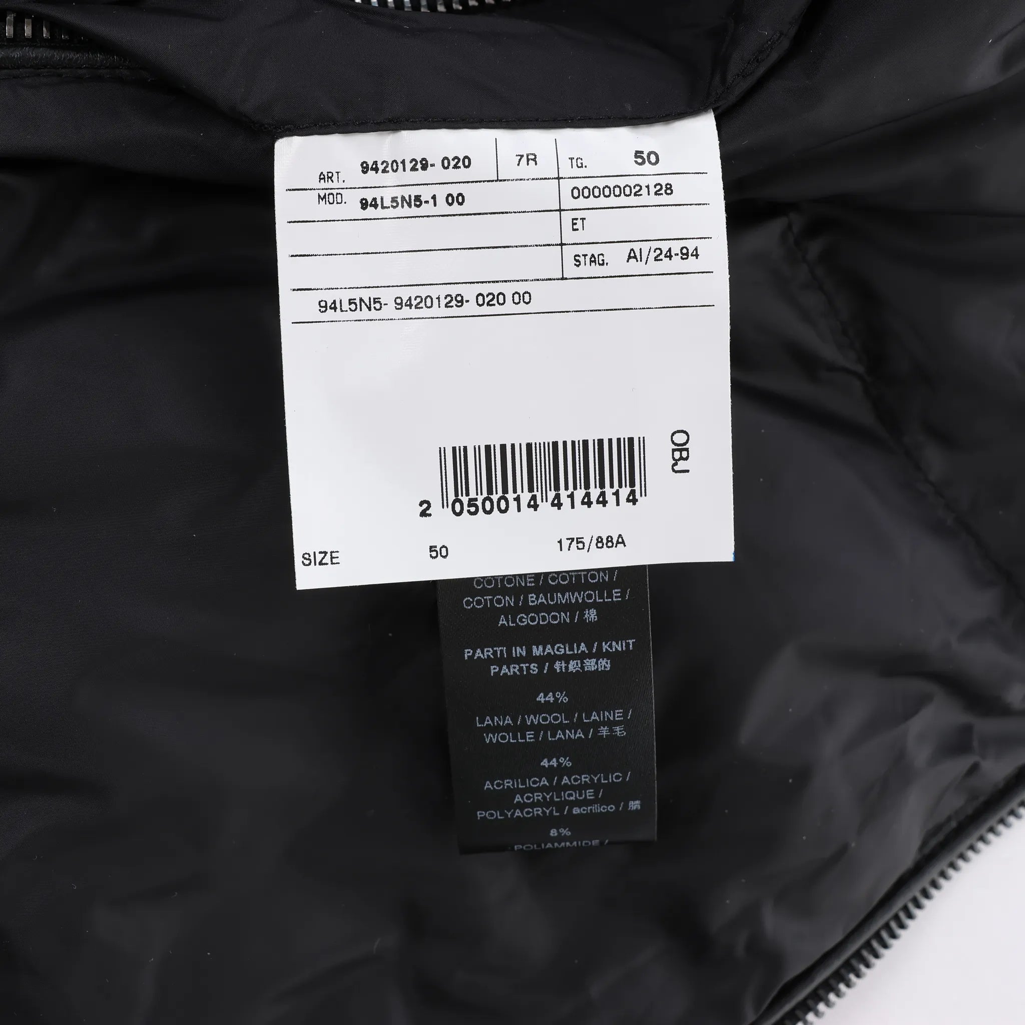 Corneliani Leather Double Side Jacket in Black, Size 50 IT