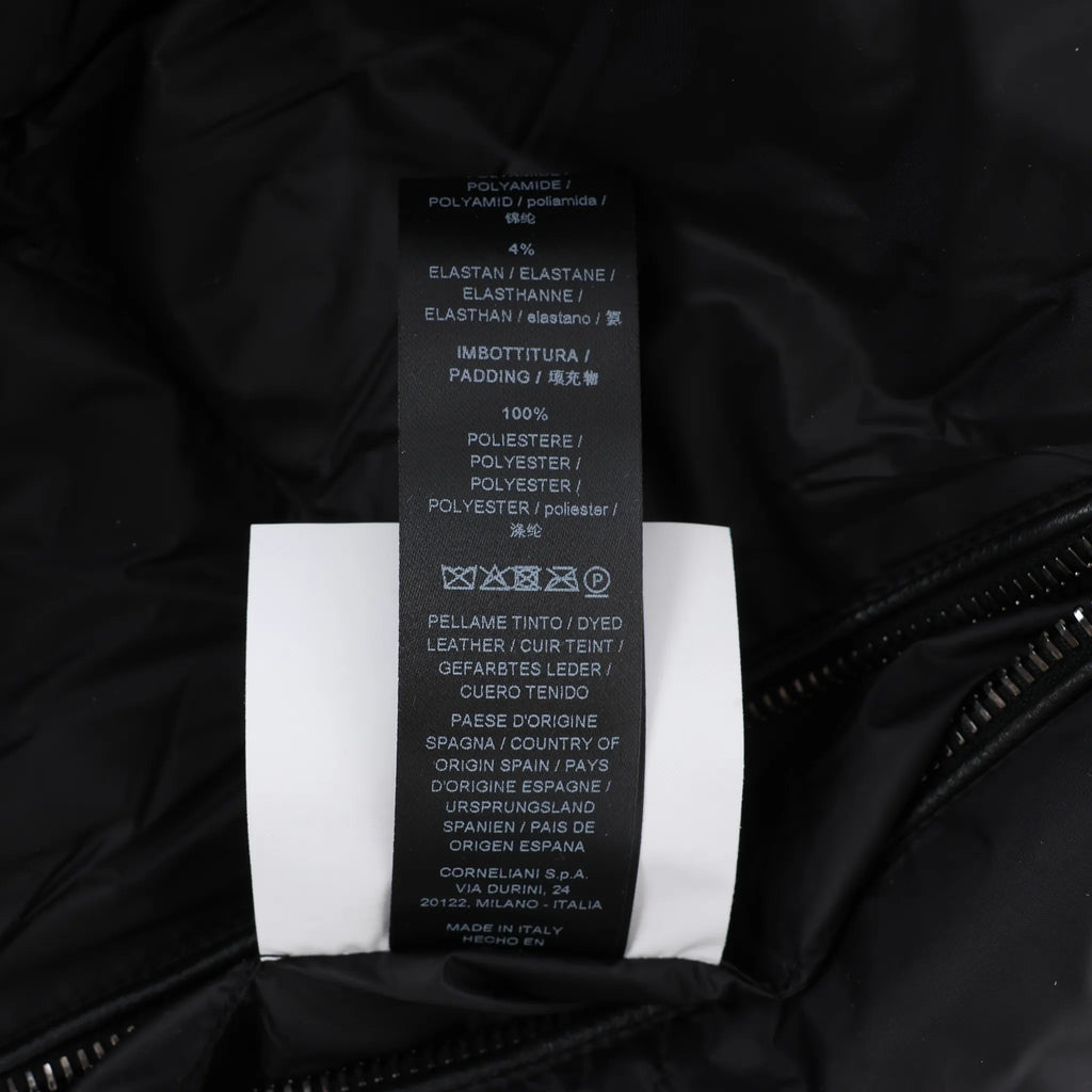 Corneliani Leather Double Side Jacket in Black, Size 50 IT