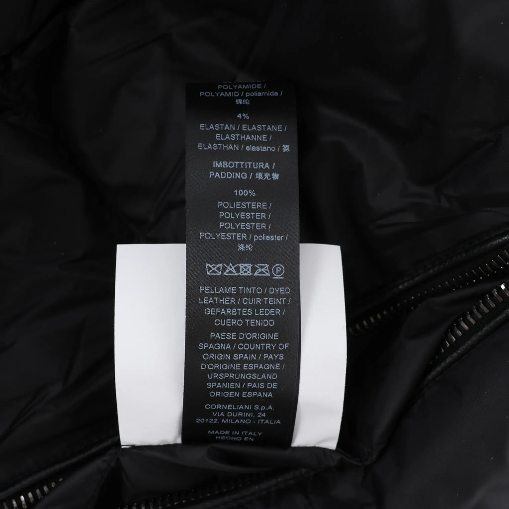 Corneliani Leather Double Side Jacket in Black, Size 50 IT