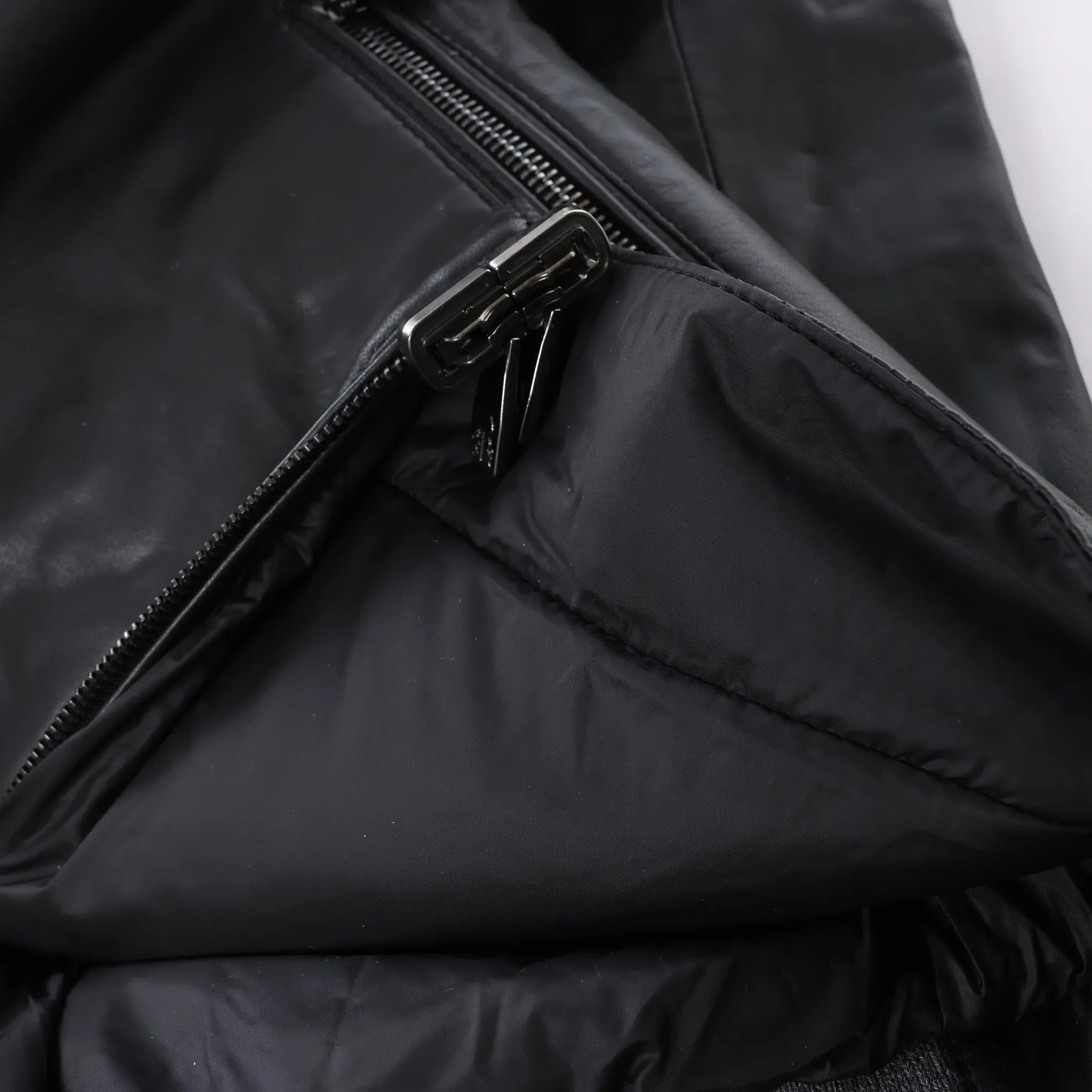 Corneliani Leather Double Side Jacket in Black, Size 50 IT