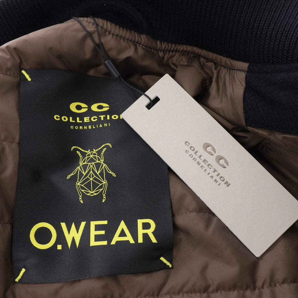 Corneliani O.Wear Bomber Jacket in Navy Blue, Size 50 IT