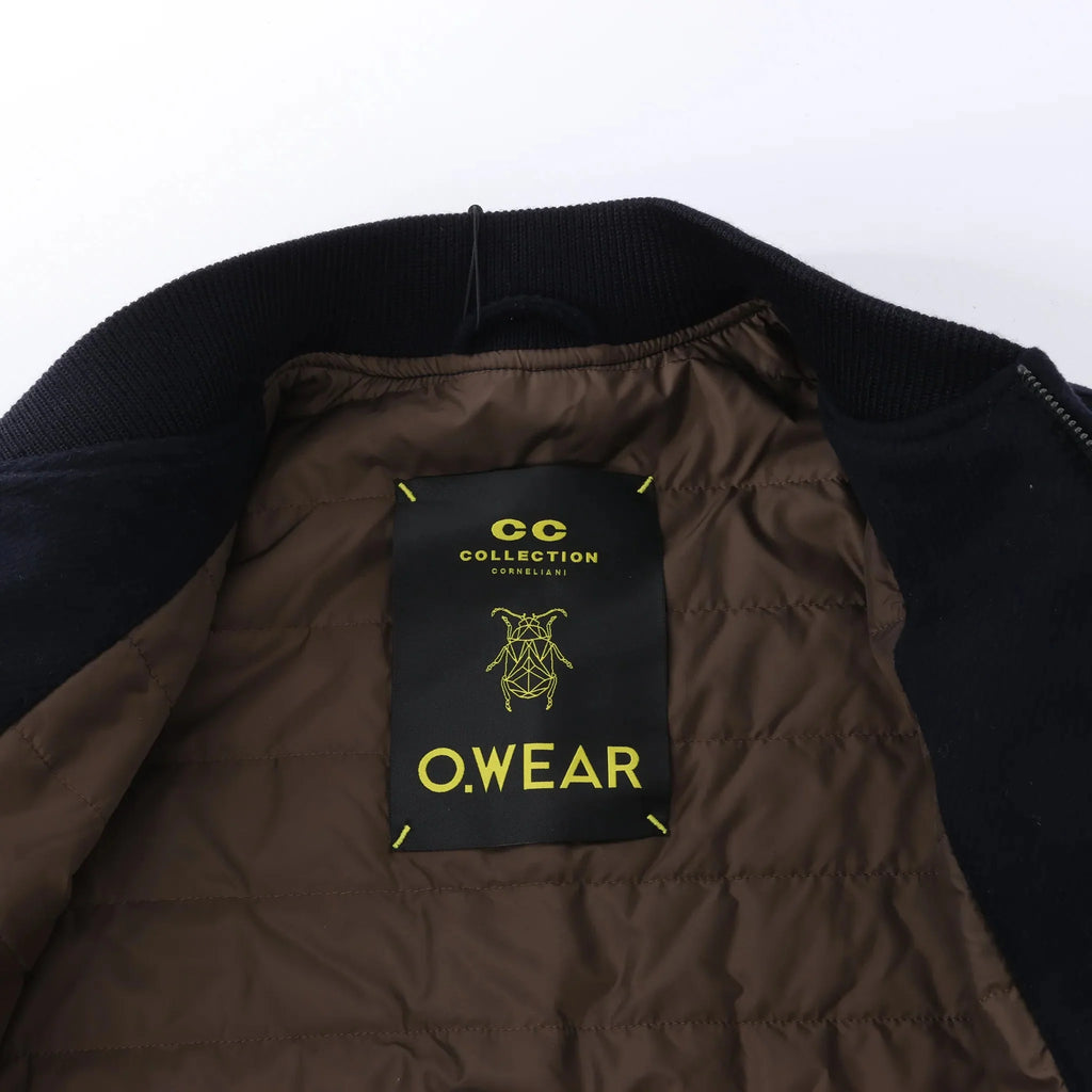 Corneliani O.Wear Bomber Jacket in Navy Blue, Size 50 IT