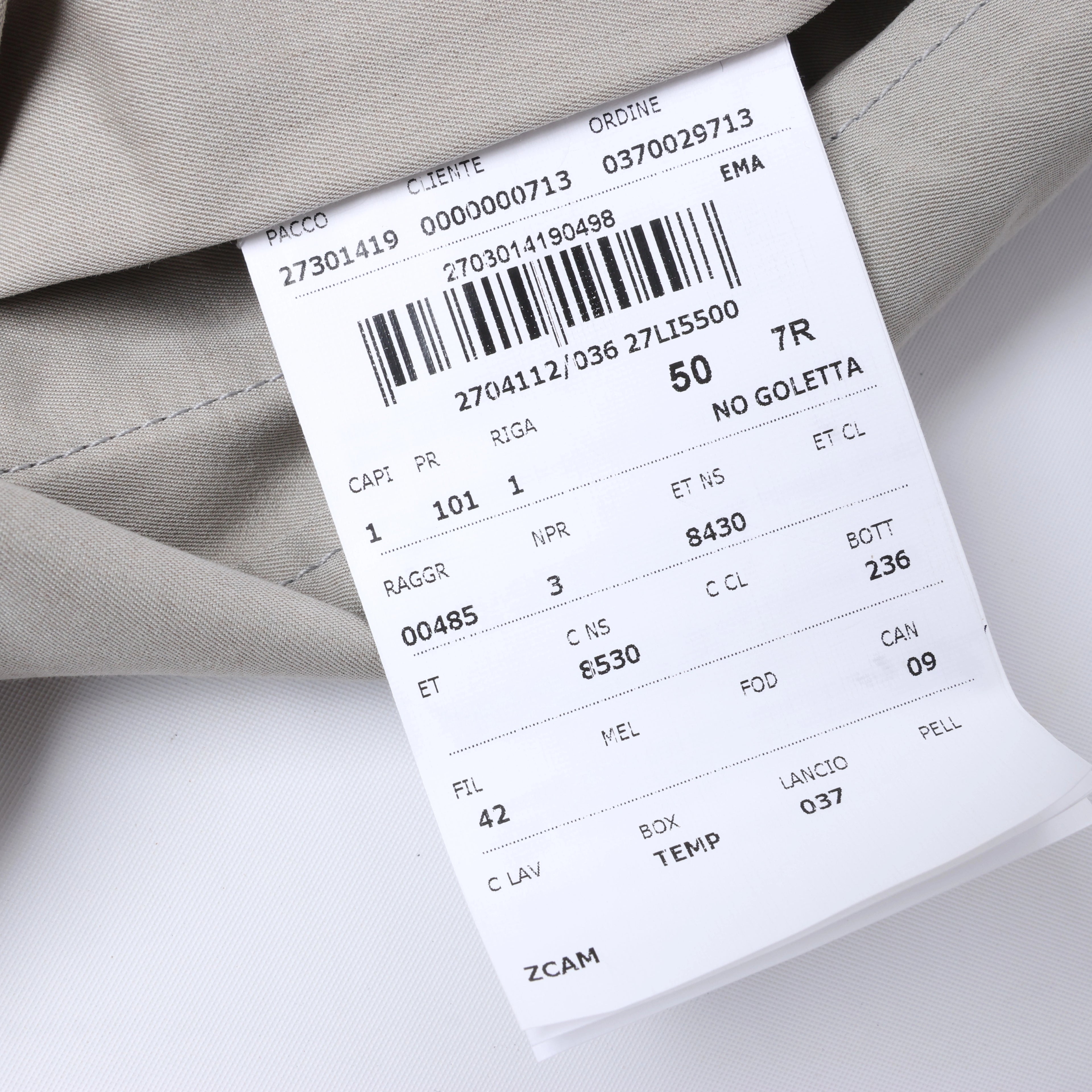 Corneliani Cotton Jacket in Greenish Gray, Size 50 IT