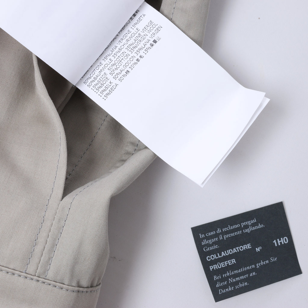 Corneliani Cotton Jacket in Greenish Gray, Size 50 IT