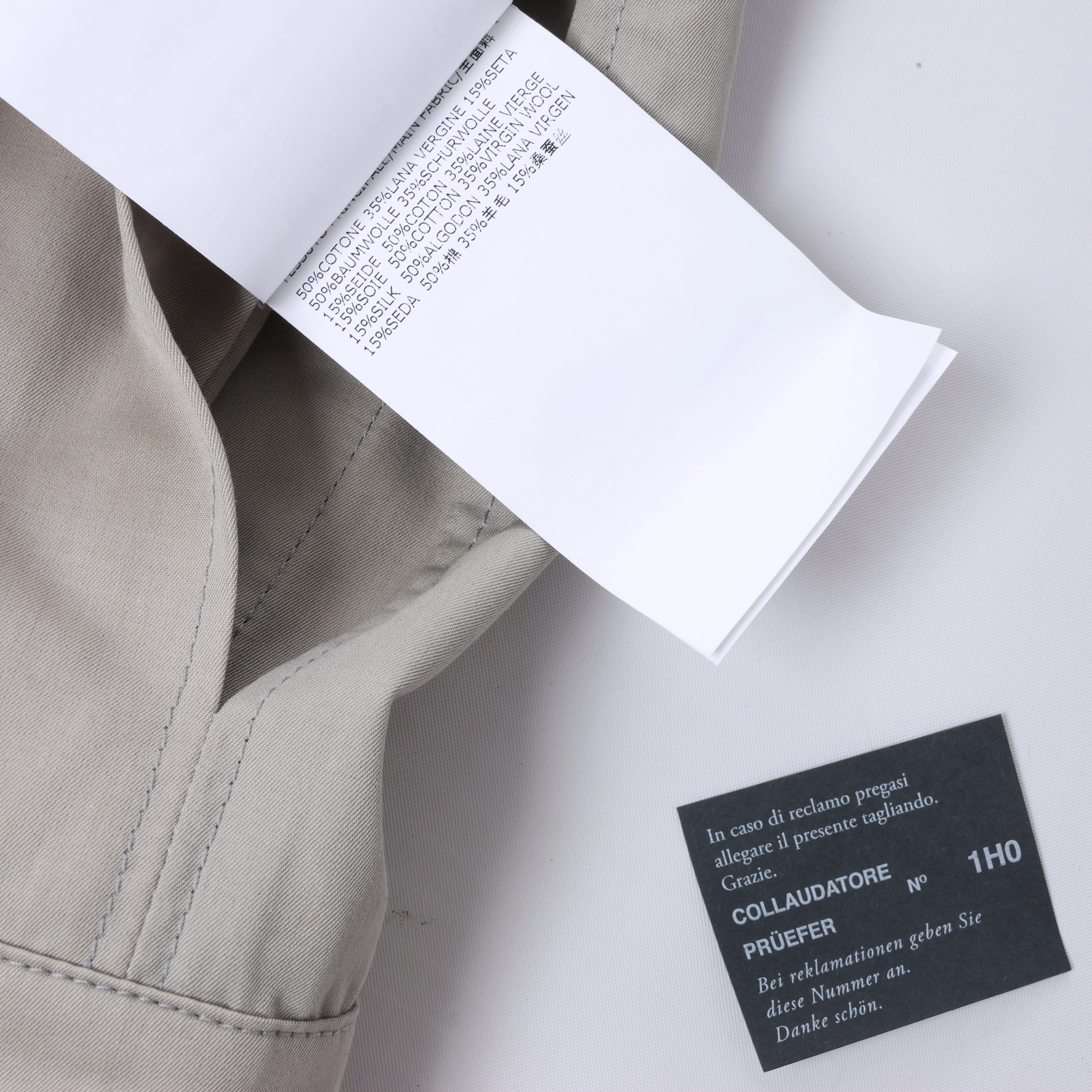 Corneliani Cotton Jacket in Greenish Gray, Size 50 IT