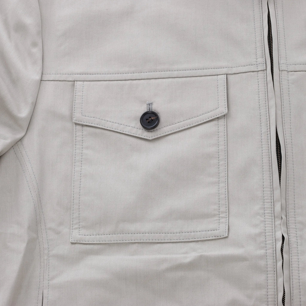 Corneliani Cotton Jacket in Greenish Gray, Size 50 IT