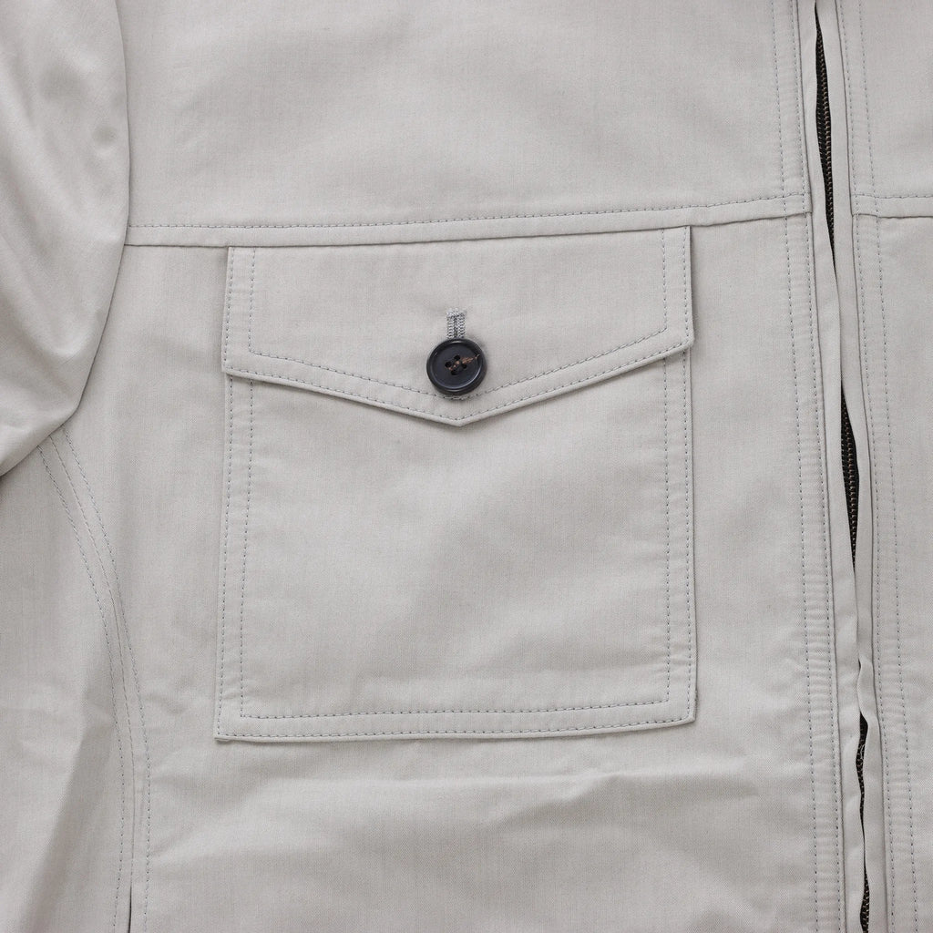 Corneliani Cotton Jacket in Greenish Gray, Size 50 IT