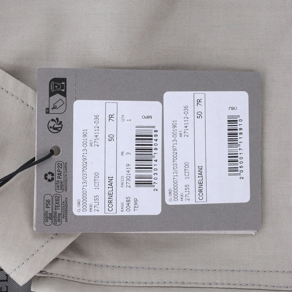 Corneliani Cotton Jacket in Greenish Gray, Size 50 IT