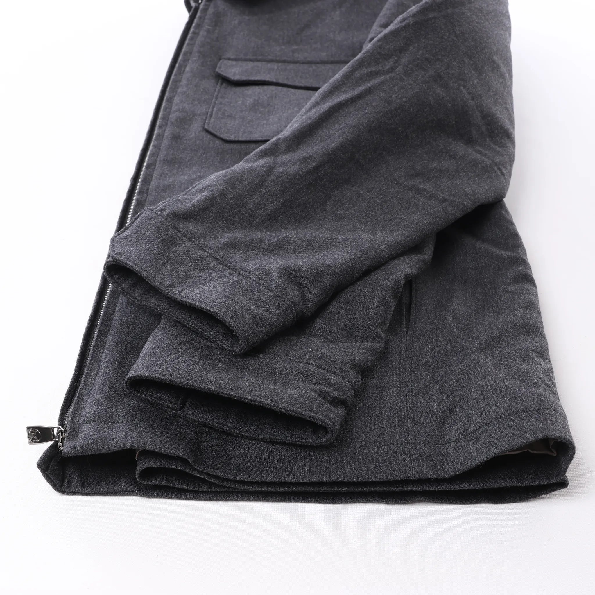 Corneliani Wool Coat in Gray, Size 50 IT