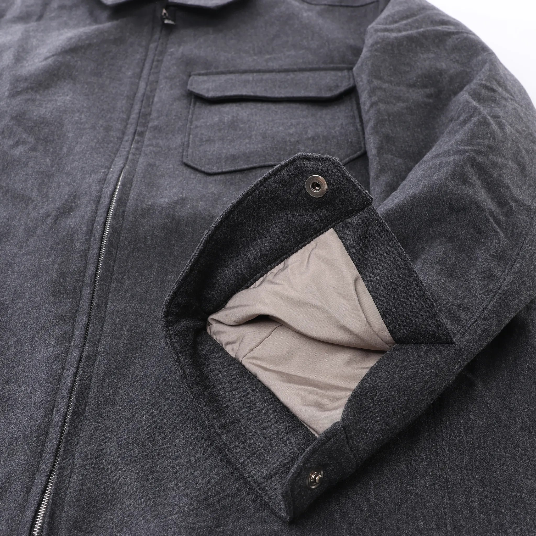 Corneliani Wool Coat in Gray, Size 50 IT