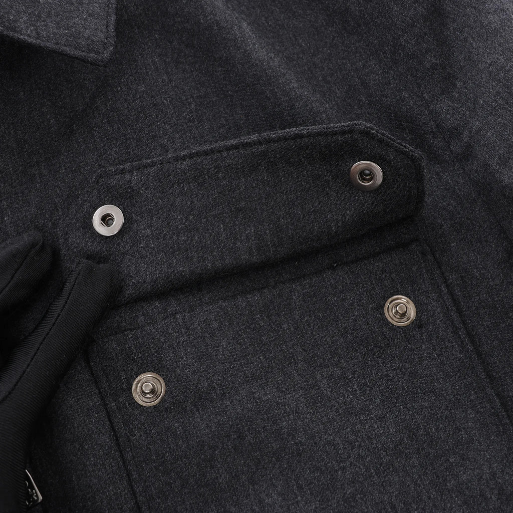 Corneliani Wool Coat in Gray, Size 50 IT