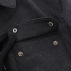 Corneliani Wool Coat in Gray, Size 50 IT