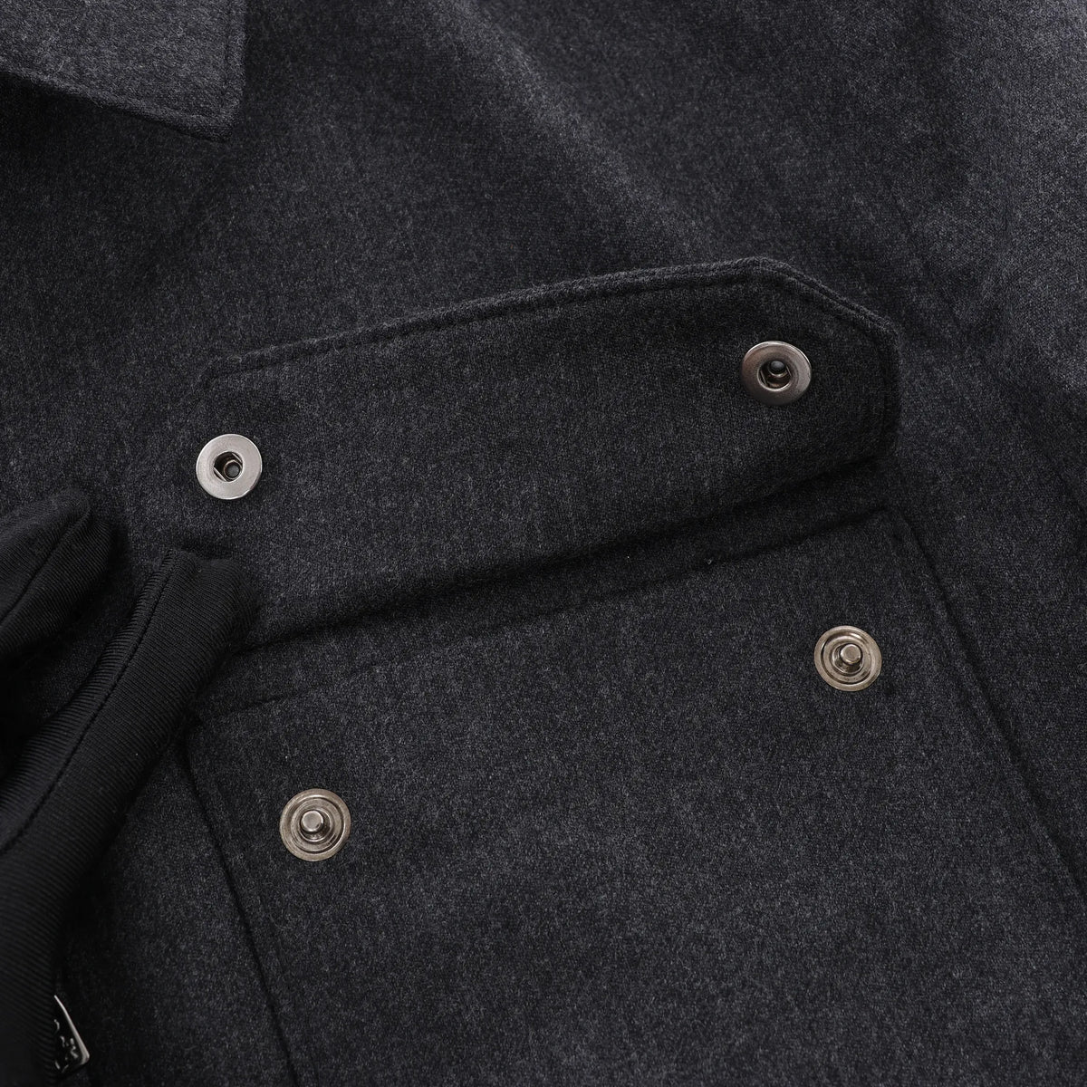 Corneliani Wool Coat in Gray, Size 50 IT