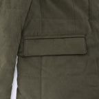 Corneliani Quilted Blazer with Detachable Inner Vest in Khaki, Size 50 IT