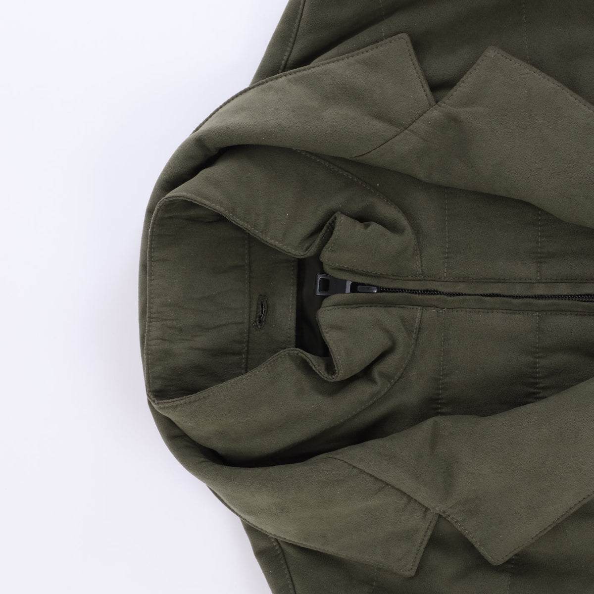 Corneliani Quilted Blazer with Detachable Inner Vest in Khaki, Size 50 IT