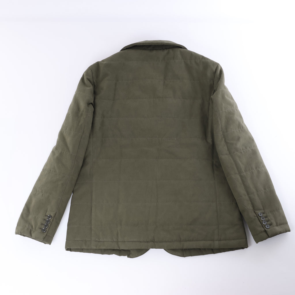 Corneliani Quilted Blazer with Detachable Inner Vest in Khaki, Size 50 IT