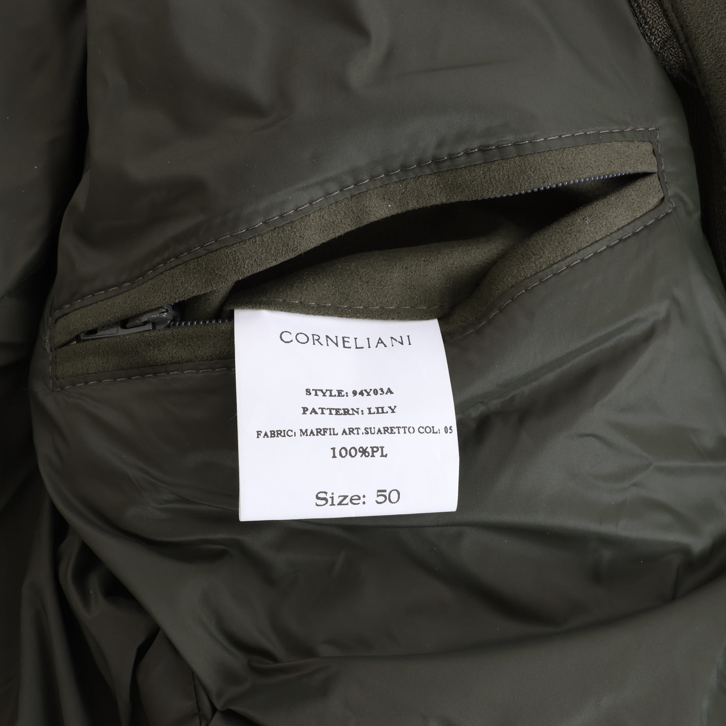 Corneliani Quilted Blazer with Detachable Inner Vest in Khaki, Size 50 IT