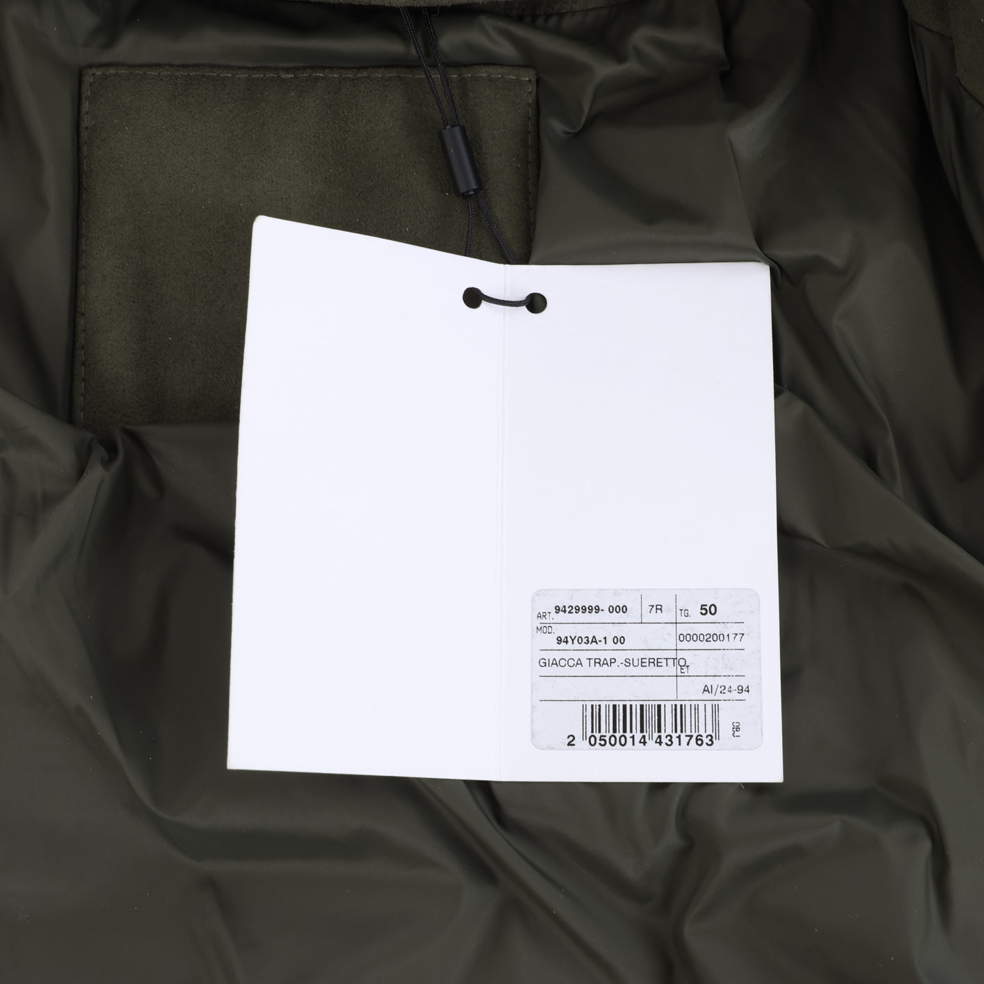 Corneliani Quilted Blazer with Detachable Inner Vest in Khaki, Size 50 IT