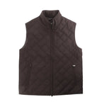 Brown Corneliani quilted zip gilet vest with stand collar, full-zip front, and two zip side pockets, size 50 IT.