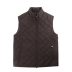 Brown Corneliani quilted zip gilet vest with stand collar, full-zip front, and two zip side pockets, size 50 IT.