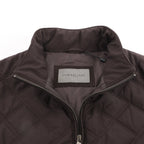 Corneliani Quilted Zip Gilet in Brown, Size 50 IT