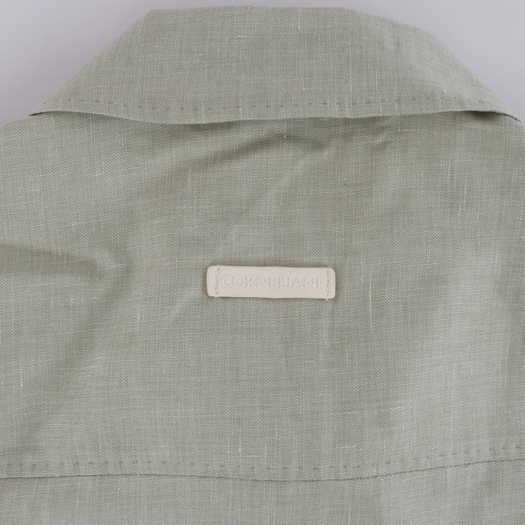 Corneliani Silk x Mohair Overshirt in  Green, Size 50 IT