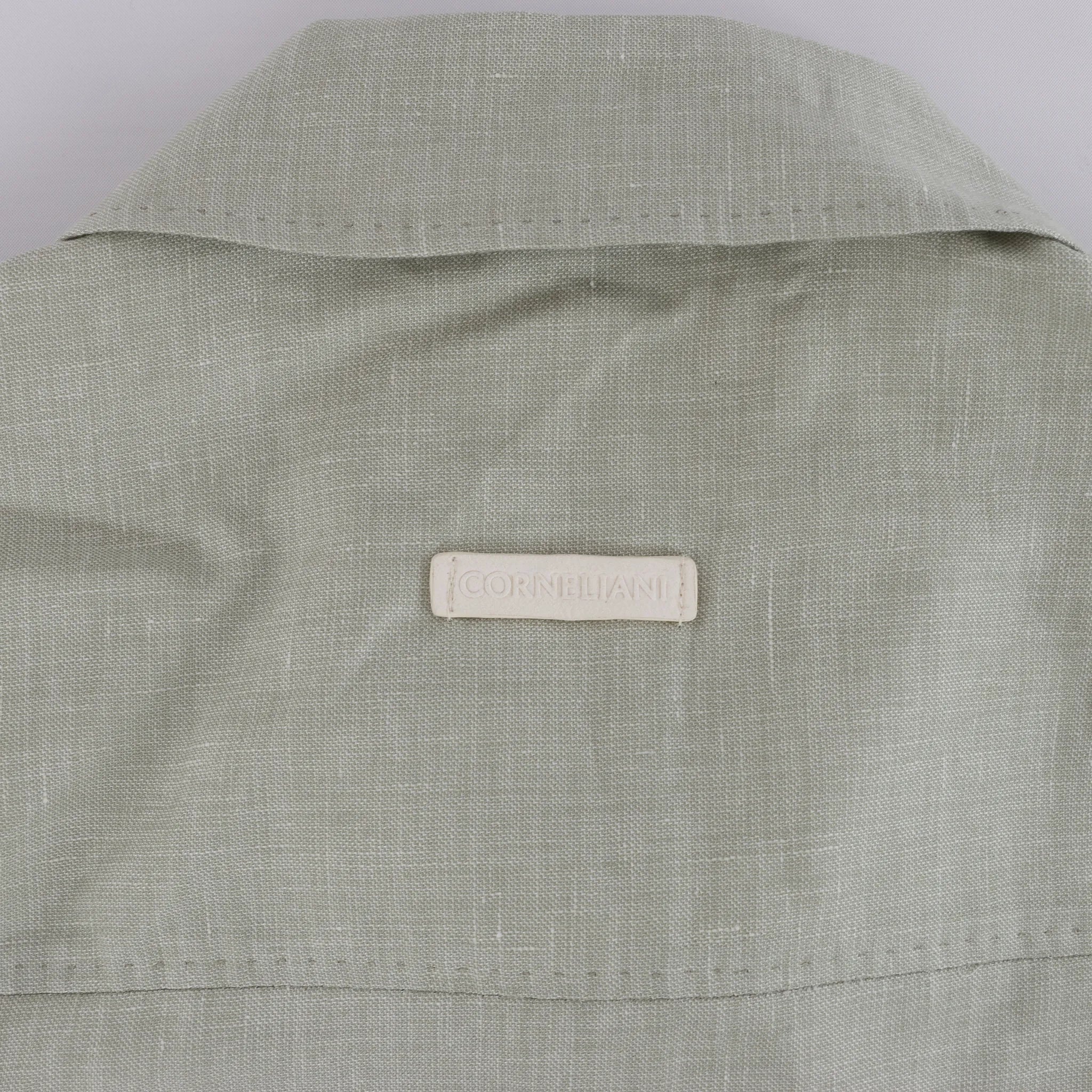 Corneliani Silk x Mohair Overshirt in  Green, Size 50 IT