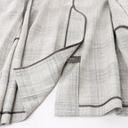 Corneliani Single-Breasted Check Wool Coat in Gray, Size 52 IT