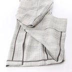 Corneliani Single-Breasted Check Wool Coat in Gray, Size 52 IT