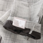 Corneliani Single-Breasted Check Wool Coat in Gray, Size 52 IT