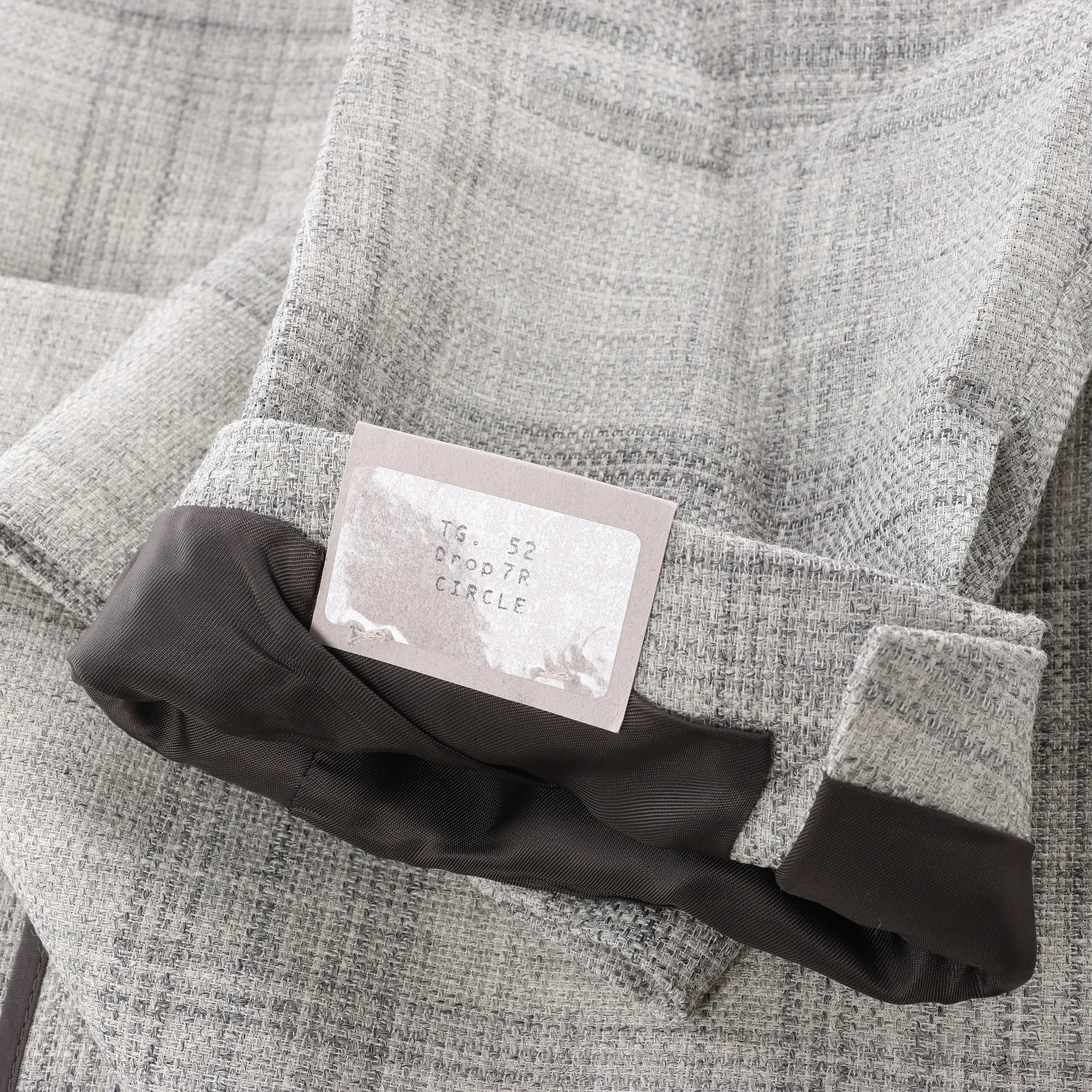 Corneliani Single-Breasted Check Wool Coat in Gray, Size 52 IT